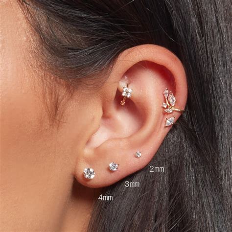 tiny earrings for second hole